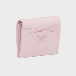 Small Saffiano and leather wallet